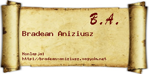 Bradean Aniziusz névjegykártya
